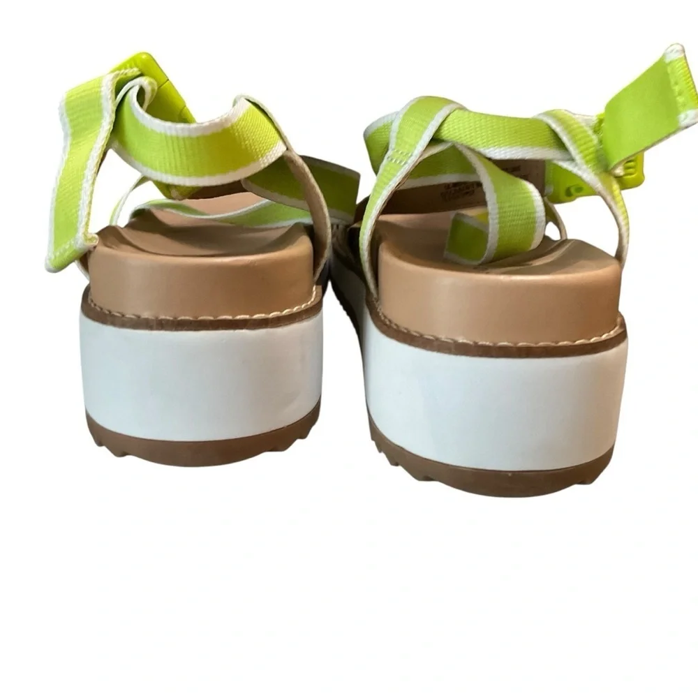 Lucky Brand Neon Green Strappy Platform Sandals Size 9.5 - Picture 6 of 8